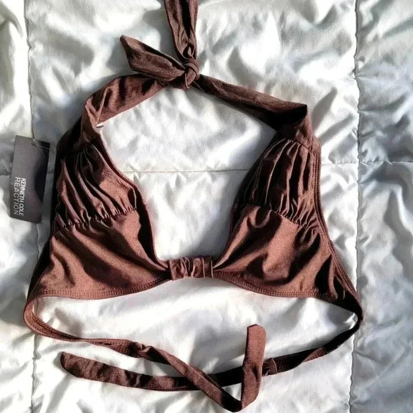 Kenneth Cole Reaction Brown Triangle Bikini Top with Removable Pads Size M - Picture 4 of 6
